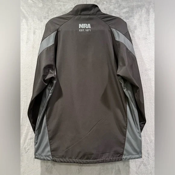 NRA Men’s Soft Shell Jacket Full Zip Black And Grey Size XL - Picture 9 of 9